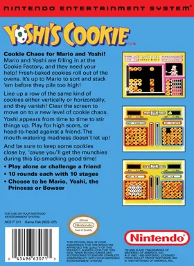 Yoshi's Cookie (USA) box cover back